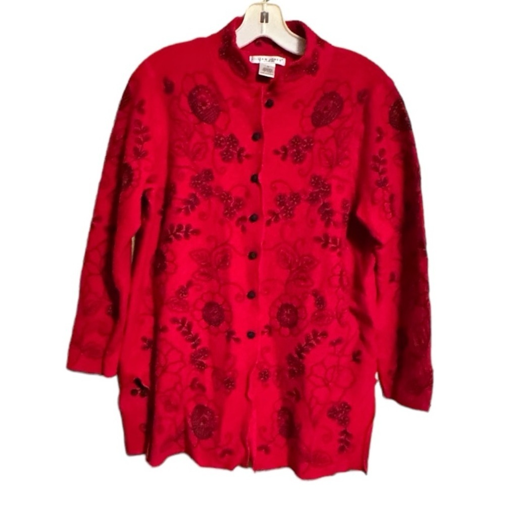 Vintage Jillian Jones Woman Wool Embroidered Cardiganโ Sweater